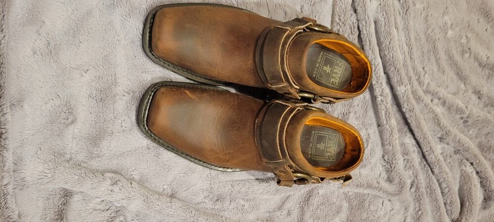 Frye Belted Harness Mule Clogs Booties Women's 7 Brown Cowgirl Y2K Moto Western